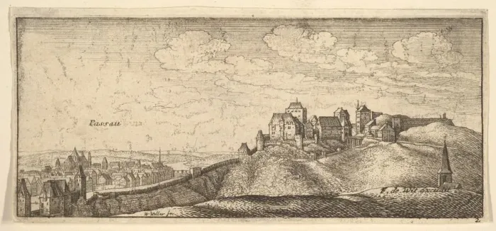 Framed Print : Passau, 1652-77. Creator: Wenceslaus Hollar Framed Print : Passau, 1652-77. Creator: Wenceslaus Hollar