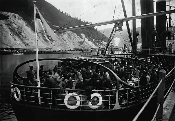 Framed Print : Passenger ship on the Lena, 1890. Creator: Unknown Framed Print : Passenger ship on the Lena, 1890. Creator: Unknown