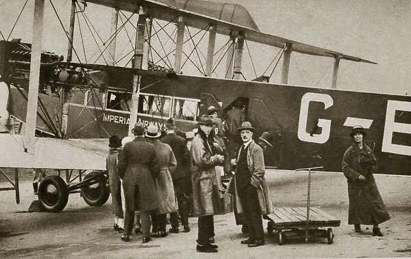 Passengers boarding an Imperial Airways aircraft for a flight to Paris, c1924-c1929 (?) Artist