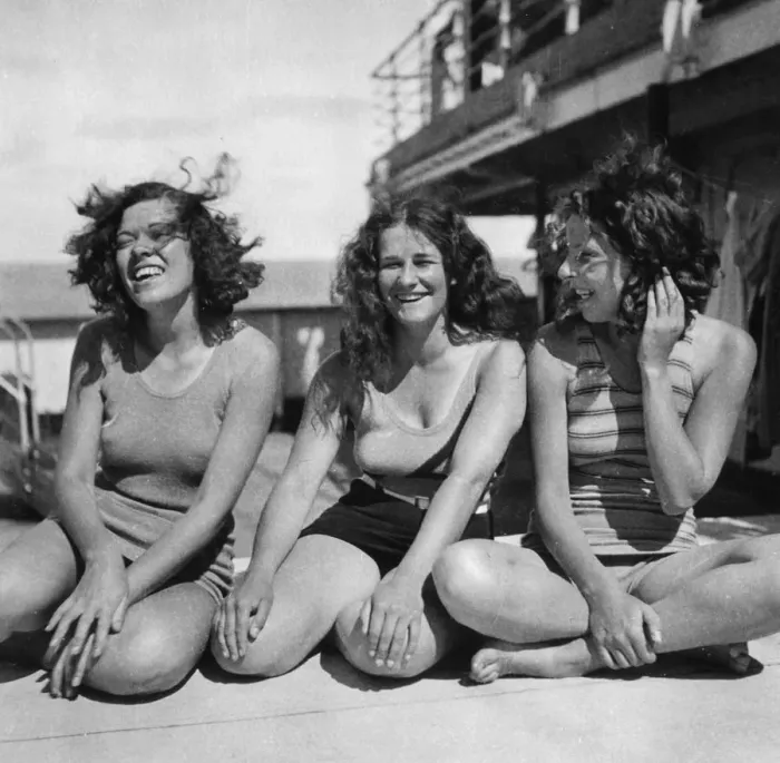 Framed Print : Three passengers on a Cunard Line cruise to the West Indies, January-March 1931 Framed Print : Three passengers on a Cunard Line cruise to the West Indies, January-March 1931
