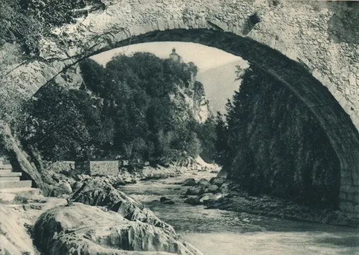 Framed Print : The Passer River and the Castle of Zeno, Merano, South Tyrol, Italy, 1927. Artist: Eugen Poppel Framed Print : The Passer River and the Castle of Zeno, Merano, South Tyrol, Italy, 1927. Artist: Eugen Poppel