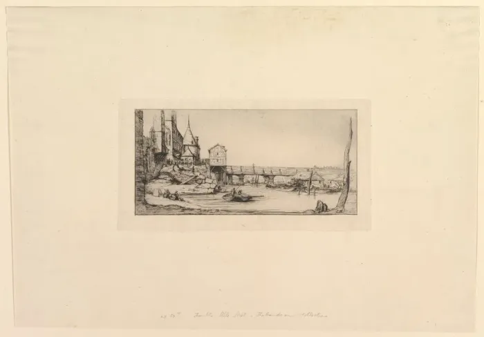 Framed Print : Passerelle du Pont-au-Change, apres l incendie de 1621 Framed Print : Passerelle du Pont-au-Change, apres l incendie de 1621