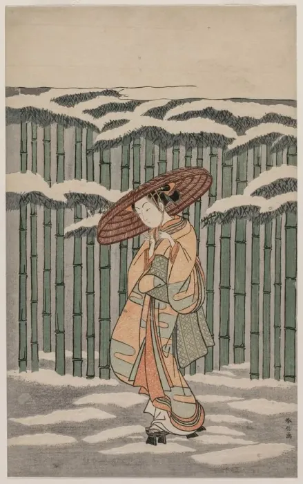 Framed Print : Passing the Bamboo Grove, 1868-1912. Creator: Suzuki Harunobu (Japanese, 1724-1770) Framed Print : Passing the Bamboo Grove, 1868-1912. Creator: Suzuki Harunobu (Japanese, 1724-1770)