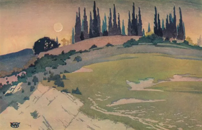 Framed Print : The Passing of the Crescent, Umbria, c1913, (1928). Artist: William Giles Framed Print : The Passing of the Crescent, Umbria, c1913, (1928). Artist: William Giles