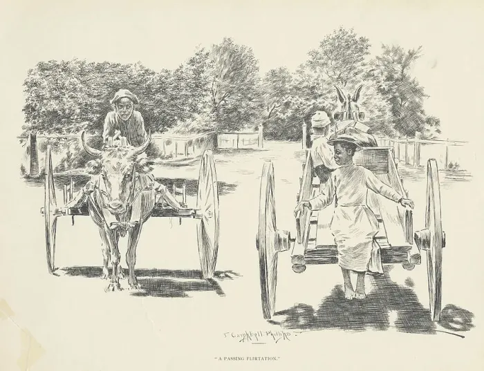 Framed Print : A passing flirtation, 1899. Creator: Jay Campbell Phillips Framed Print : A passing flirtation, 1899. Creator: Jay Campbell Phillips