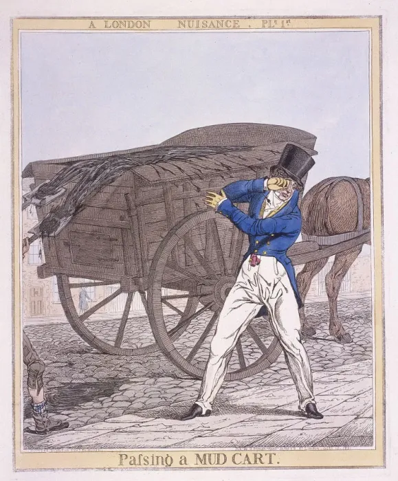 Framed Print : Passing a Mud Cart, 1821. Artist: Richard Dighton Framed Print : Passing a Mud Cart, 1821. Artist: Richard Dighton