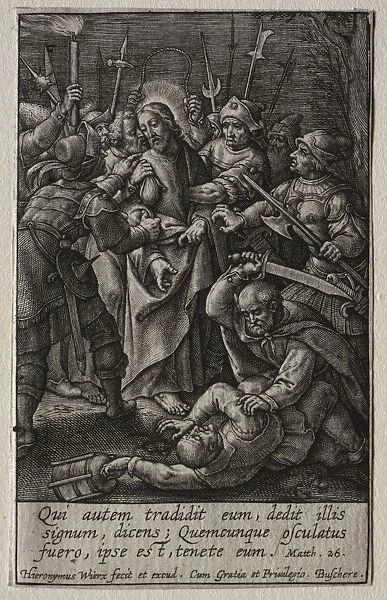 The Passion: The Betrayal of Christ. Creator: Hieronymus Wierix (Flemish, 1553-1619)