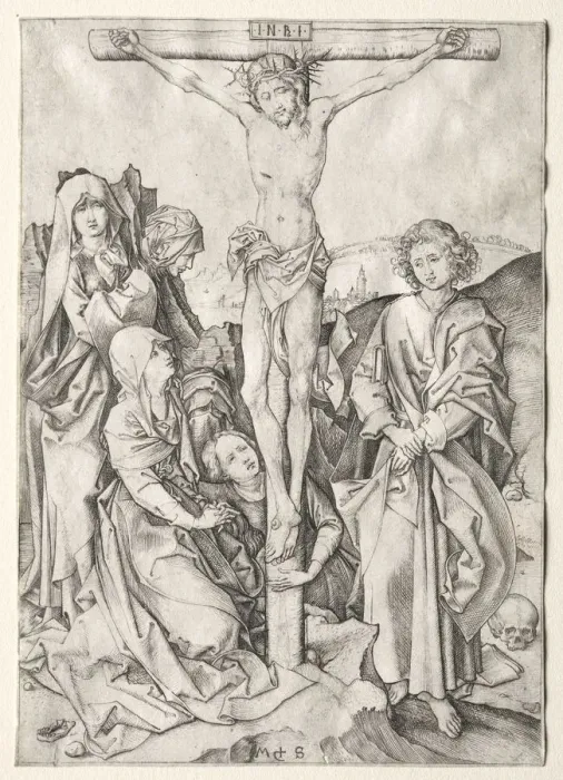 Framed Print : The Passion: Christ on the Cross. Creator: Martin Schongauer (German, c. 1450-1491) Framed Print : The Passion: Christ on the Cross. Creator: Martin Schongauer (German, c. 1450-1491)