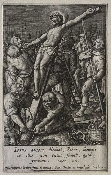 The Passion: Christ Being Crucified. Creator: Hieronymus Wierix (Flemish, 1553-1619)