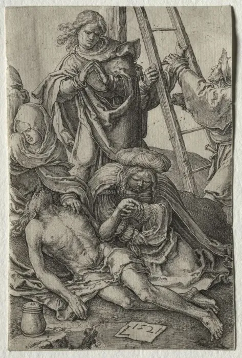 Framed Print : The Passion: Descent from the Cross, 1521. Creator: Lucas van Leyden (Dutch, 1494-1533) Framed Print : The Passion: Descent from the Cross, 1521. Creator: Lucas van Leyden (Dutch, 1494-1533)