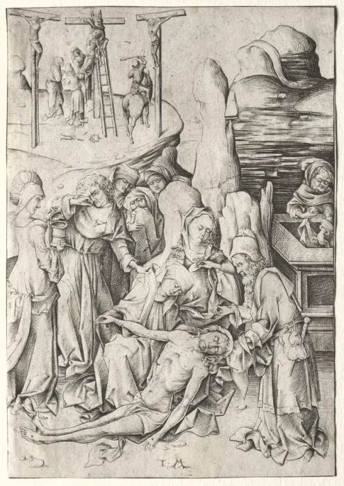 Framed Print : The Passion: Descent from the Cross. Creator: Israhel van Meckenem (German, c. 1440-1503) Framed Print : The Passion: Descent from the Cross. Creator: Israhel van Meckenem (German, c. 1440-1503)