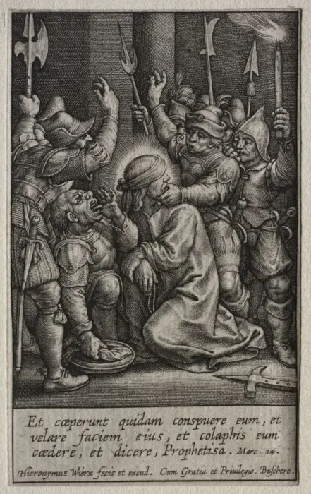 Framed Print : The Passion: The Mocking of Christ. Creator: Hieronymus Wierix (Flemish, 1553-1619) Framed Print : The Passion: The Mocking of Christ. Creator: Hieronymus Wierix (Flemish, 1553-1619)