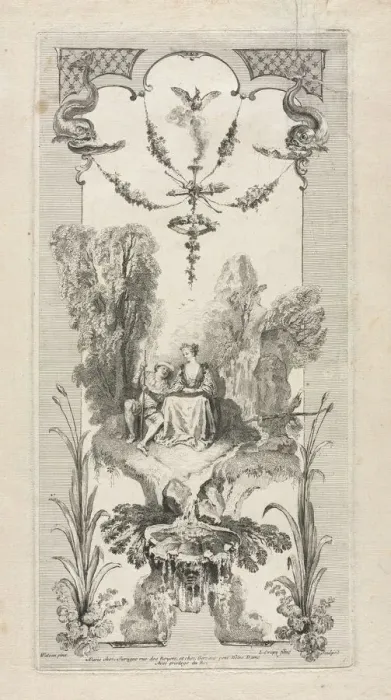 Framed Print : Pastoral, Arabesque. Creator: Louis Crepy (French) Framed Print : Pastoral, Arabesque. Creator: Louis Crepy (French)