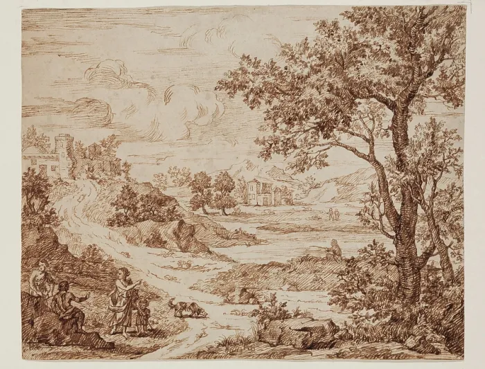 Framed Print : Pastoral Landscape with Figures, c.between 1650 and 1675. Creator: Claude Lorrain Framed Print : Pastoral Landscape with Figures, c.between 1650 and 1675. Creator: Claude Lorrain