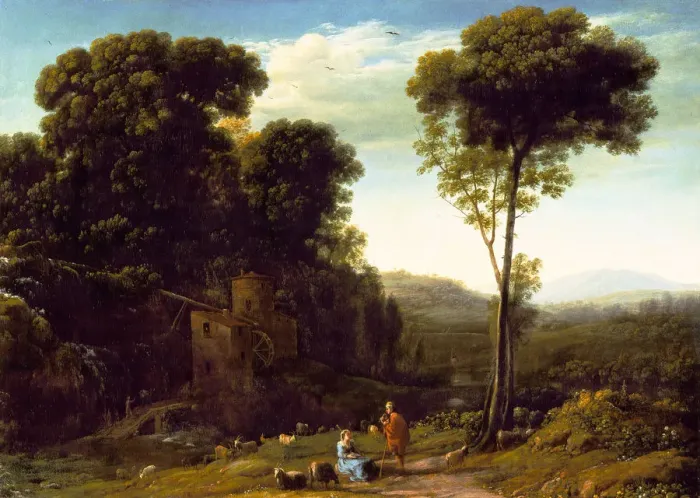 Framed Print : Pastoral Landscape with a Mill, 1634. Artist: Lorrain, Claude (1600-1682) Framed Print : Pastoral Landscape with a Mill, 1634. Artist: Lorrain, Claude (1600-1682)