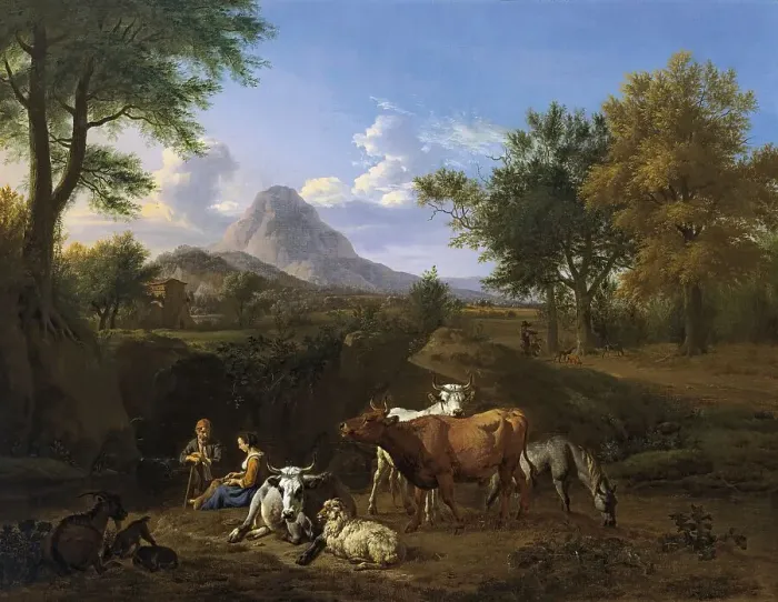 Framed Print : Pastoral Scene, 1663. Creator: Adriaen van de Velde Framed Print : Pastoral Scene, 1663. Creator: Adriaen van de Velde