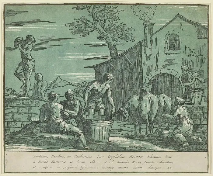 Framed Print : Pastoral Scene, 1741. Creator: Anton Maria Zanetti Framed Print : Pastoral Scene, 1741. Creator: Anton Maria Zanetti