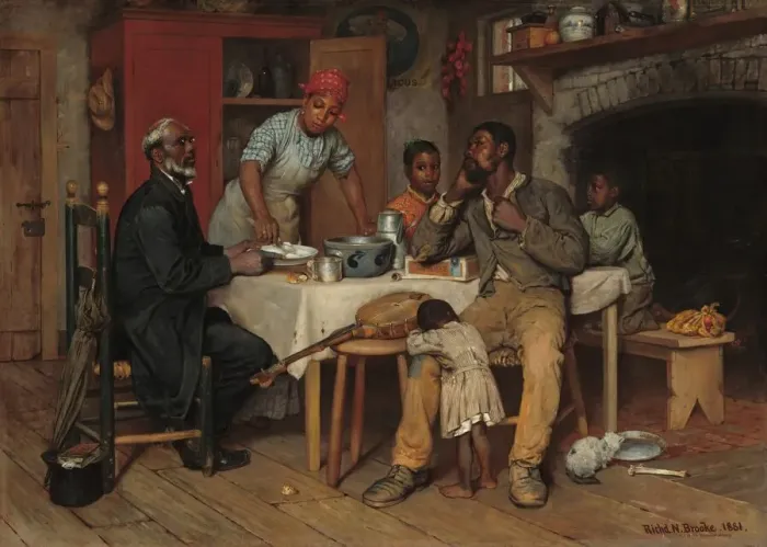Framed Print : A Pastoral Visit, 1881. Creator: Richard Norris Brooke Framed Print : A Pastoral Visit, 1881. Creator: Richard Norris Brooke