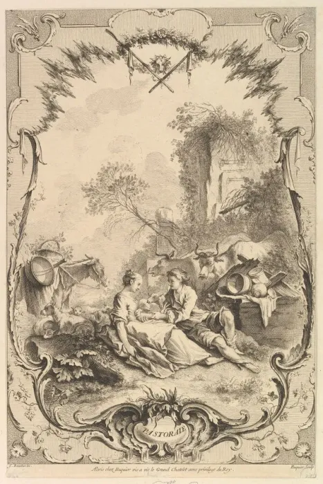 Framed Print : Pastorale, 18th century. Creator: Gabriel Huquier Framed Print : Pastorale, 18th century. Creator: Gabriel Huquier