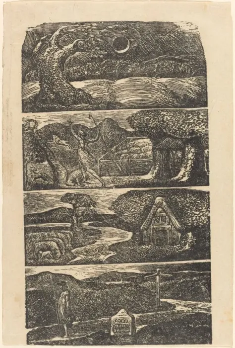 Framed Print : The Pastorals of Virgil, 1821. Creator: William Blake Framed Print : The Pastorals of Virgil, 1821. Creator: William Blake