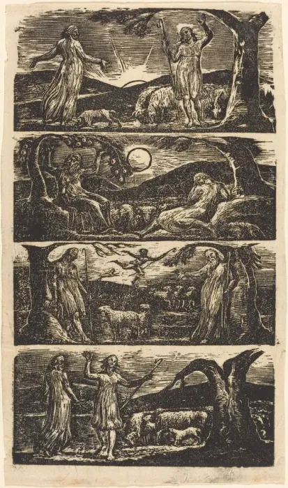 Framed Print : The Pastorals of Virgil, 1821. Creator: William Blake Framed Print : The Pastorals of Virgil, 1821. Creator: William Blake