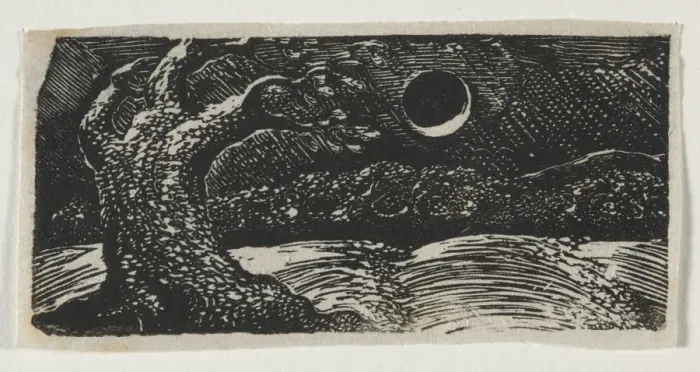 Framed Print : The Pastorals of Virgil, Eclogue I: The Blasted Tree, 1821. Creator: William Blake (British Framed Print : The Pastorals of Virgil, Eclogue I: The Blasted Tree, 1821. Creator: William Blake (British