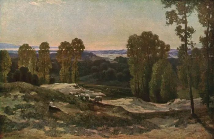 Framed Print : A Pasturage among the Dunes, Pas de Calais, France, 1908, (c1930) Framed Print : A Pasturage among the Dunes, Pas de Calais, France, 1908, (c1930)