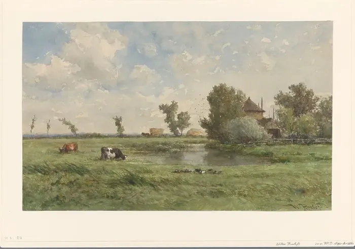 Framed Print : Pasture, 1832-1892. Creator: Willem Roelofs Framed Print : Pasture, 1832-1892. Creator: Willem Roelofs
