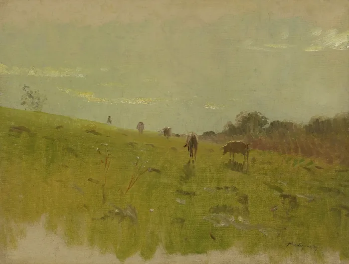 Framed Print : To the Pasture, around 1890-1895. Creator: Ladislav Mednyanszky Framed Print : To the Pasture, around 1890-1895. Creator: Ladislav Mednyanszky