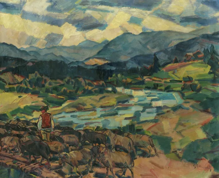 Framed Print : To the Pasture, around 1938. Creator: Gustav Mally Framed Print : To the Pasture, around 1938. Creator: Gustav Mally