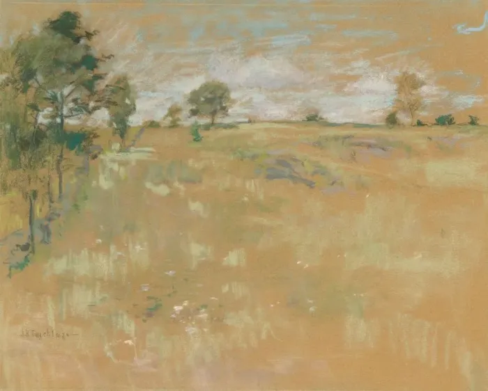 Framed Print : Pastures, Greenwich, Connecticut, c. 1890-1900. Creator: John Henry Twachtman (American Framed Print : Pastures, Greenwich, Connecticut, c. 1890-1900. Creator: John Henry Twachtman (American
