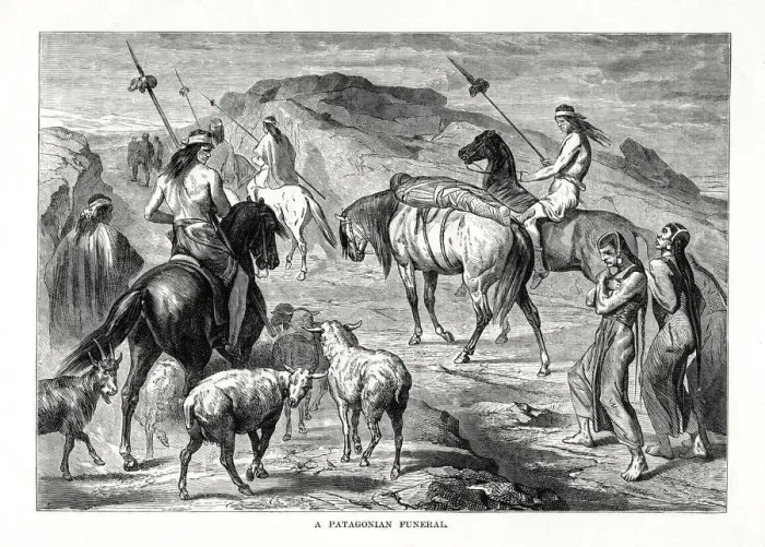 Framed Print : A Patagonian Funeral, 1877 Framed Print : A Patagonian Funeral, 1877
