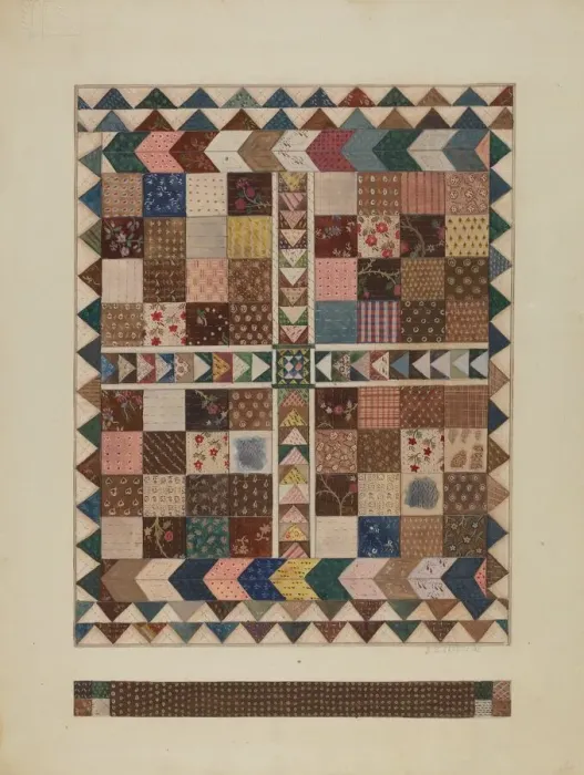 Framed Print : Patchwork Crib Quilt, 1935 / 1942. Creator: Jules Lefevere Framed Print : Patchwork Crib Quilt, 1935 / 1942. Creator: Jules Lefevere