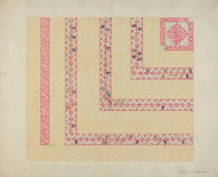 Framed Print : Patchwork or Pieced Quilt, c. 1937. Creator: Elbert S. Mowery Framed Print : Patchwork or Pieced Quilt, c. 1937. Creator: Elbert S. Mowery