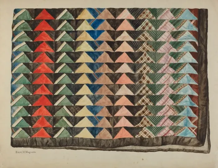 Framed Print : Patchwork Quilt, 1935 / 1942. Creator: Edith Magnette Framed Print : Patchwork Quilt, 1935 / 1942. Creator: Edith Magnette