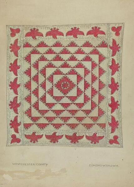 Patchwork Quilt, 1935 / 1942. Creator: Edmond W. Brown