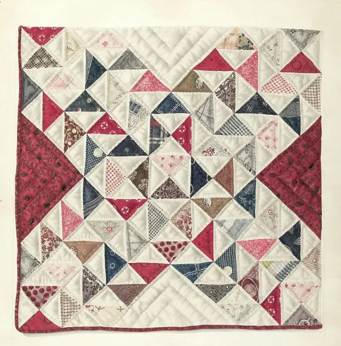 Framed Print : Patchwork Quilt, 1935 / 1942. Creator: Mae A. Clarke Framed Print : Patchwork Quilt, 1935 / 1942. Creator: Mae A. Clarke