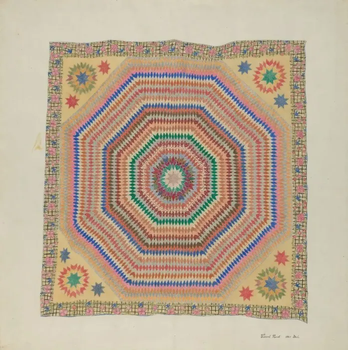 Framed Print : Patchwork Quilt, 1935 / 1942. Creator: Vincent P. Rosel Framed Print : Patchwork Quilt, 1935 / 1942. Creator: Vincent P. Rosel