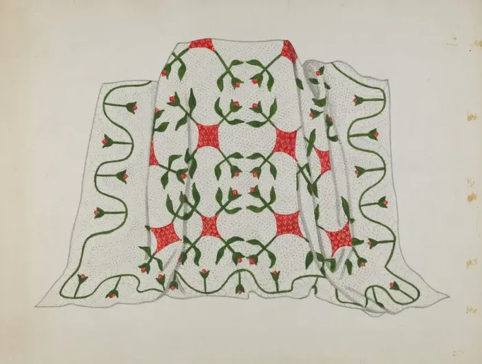 Framed Print : Patchwork Quilt, c. 1936. Creator: Ellen Duncan Framed Print : Patchwork Quilt, c. 1936. Creator: Ellen Duncan