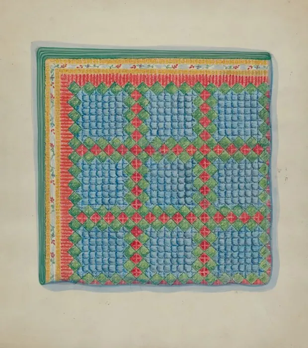 Framed Print : Patchwork Quilt, c. 1936. Creator: Mabel Ritter Framed Print : Patchwork Quilt, c. 1936. Creator: Mabel Ritter