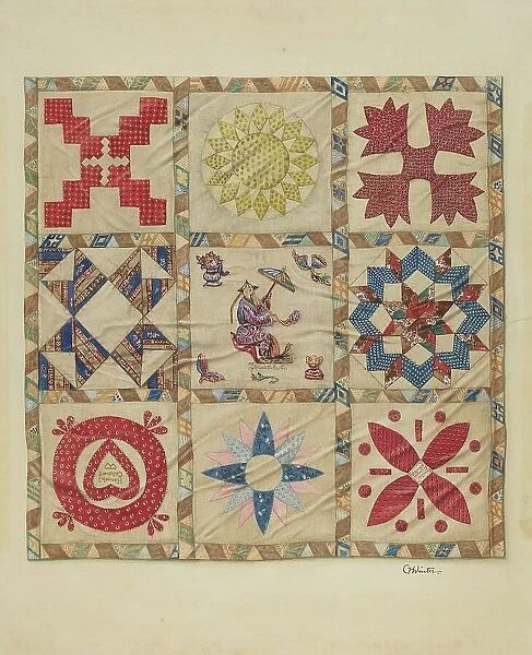 Patchwork Quilt, c. 1937. Creator: Charlotte Winter