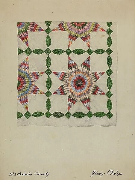 Patchwork Quilt, c. 1937. Creator: Gladys Phillips