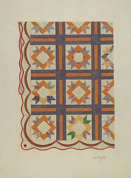 Patchwork Quilt, c. 1937. Creator: George V. Vezolles