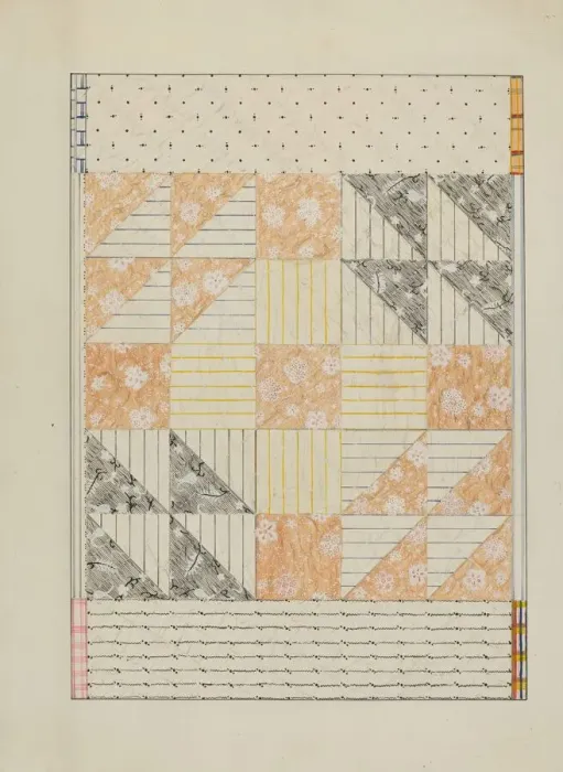 Framed Print : Patchwork Quilt, c. 1937. Creator: Margaret Linsley Framed Print : Patchwork Quilt, c. 1937. Creator: Margaret Linsley