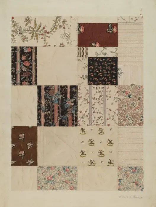 Framed Print : Patchwork Quilt, c. 1938. Creator: Elbert S. Mowery Framed Print : Patchwork Quilt, c. 1938. Creator: Elbert S. Mowery