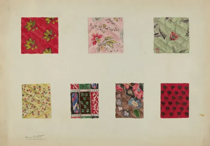 Framed Print : Patchwork Quilt, c. 1938. Creator: Henry Granet Framed Print : Patchwork Quilt, c. 1938. Creator: Henry Granet