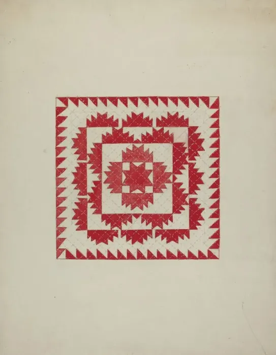 Framed Print : Patchwork Quilt, c. 1940. Creator: Genevieve Sherlock Framed Print : Patchwork Quilt, c. 1940. Creator: Genevieve Sherlock