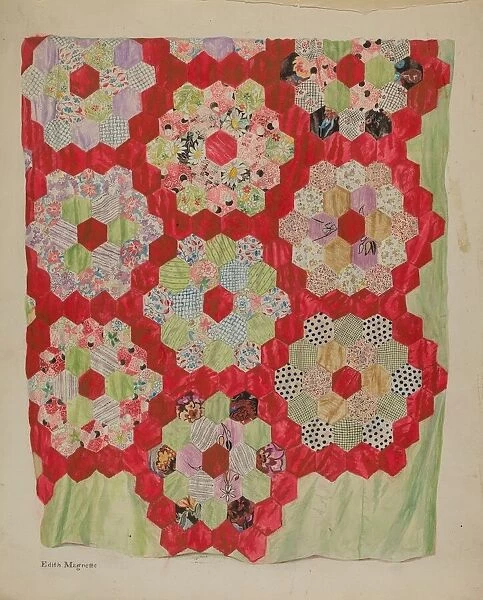 Patchwork for Quilting, c. 1939. Creator: Edith Magnette