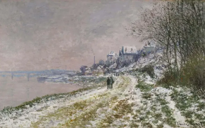 Framed Print : The Path Toward Epinay, Snow Effect, 1875. Artist: Monet, Claude (1840-1926) Framed Print : The Path Toward Epinay, Snow Effect, 1875. Artist: Monet, Claude (1840-1926)