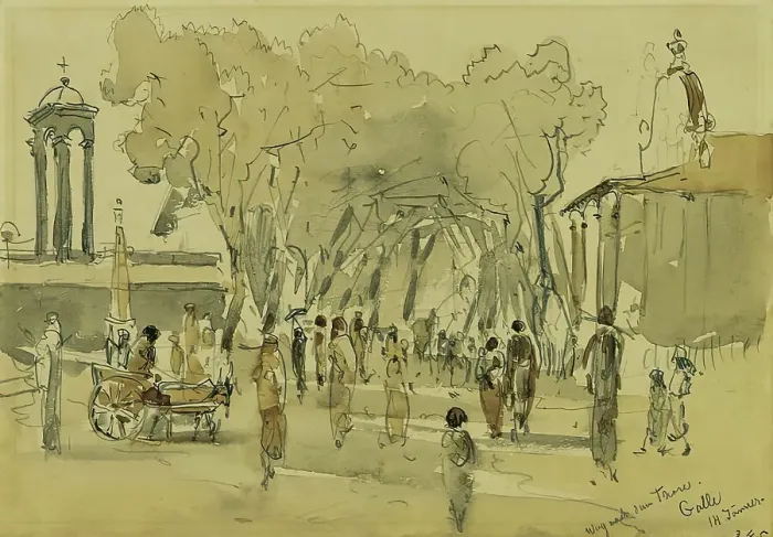Framed Print : Path to the gate in Point de Galle on Ceylon (Sri Lanka), 1858. Creator: Joseph Selleny Framed Print : Path to the gate in Point de Galle on Ceylon (Sri Lanka), 1858. Creator: Joseph Selleny